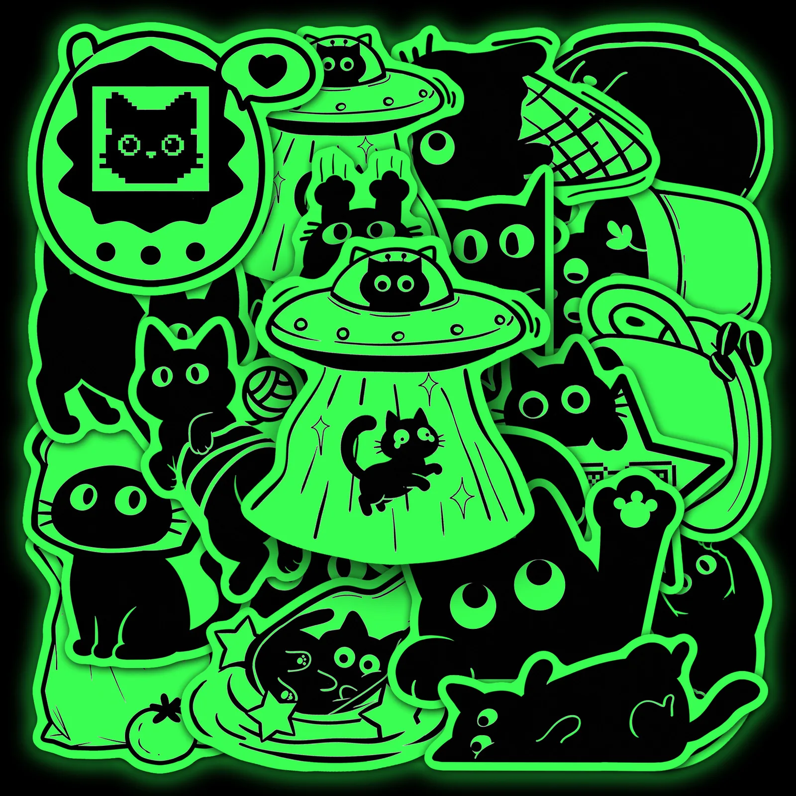 Car Accessories List - 20 Adesivos de Gato Preto que
