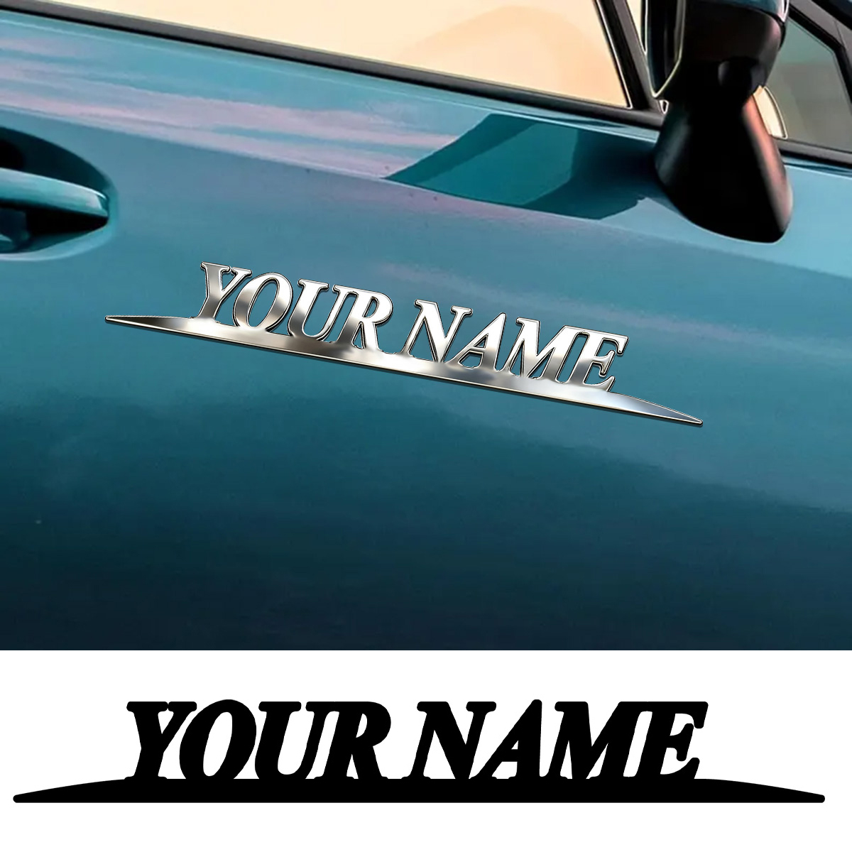 Car Accessories Xmas - Adesivos de metal na moda com