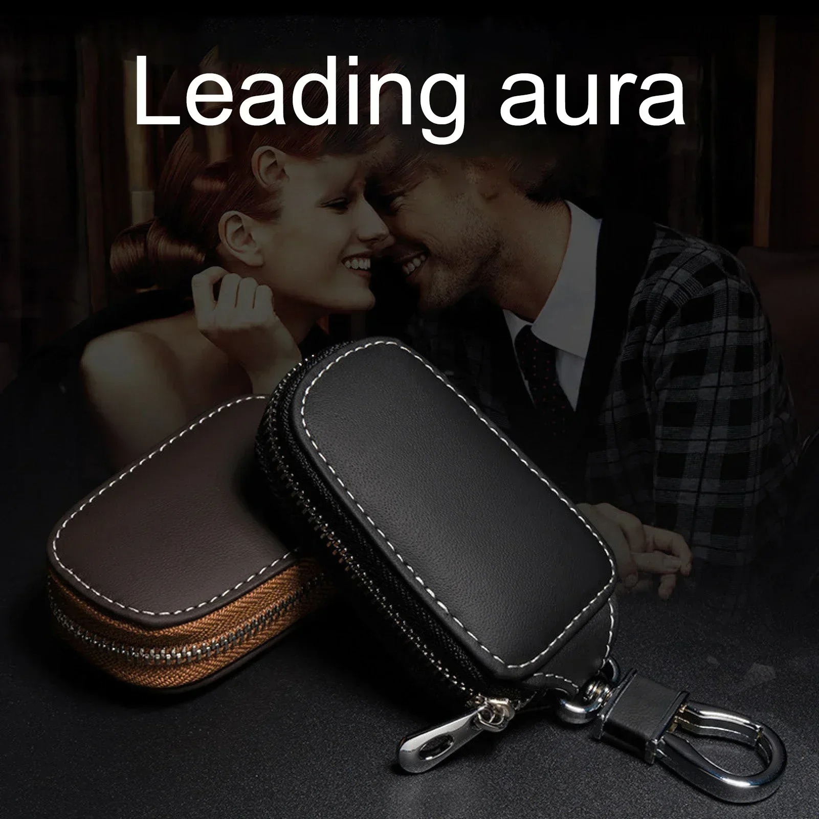 Car Key Signal Blocker - Capa de Couro Macio para Chave