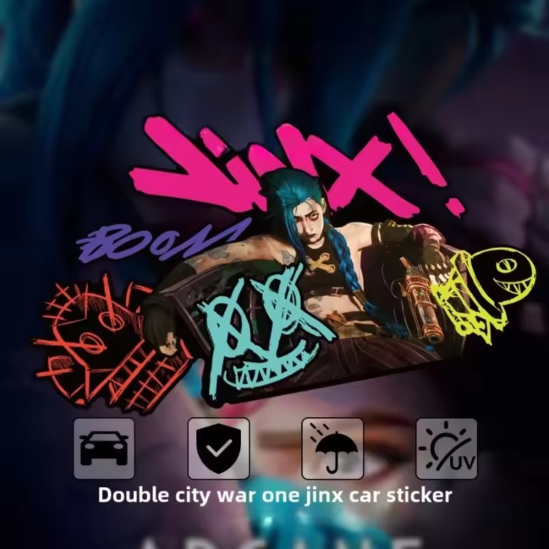 Car Accessories Decoration - Adesivo Refletivo de Graffiti Arcane Jinx