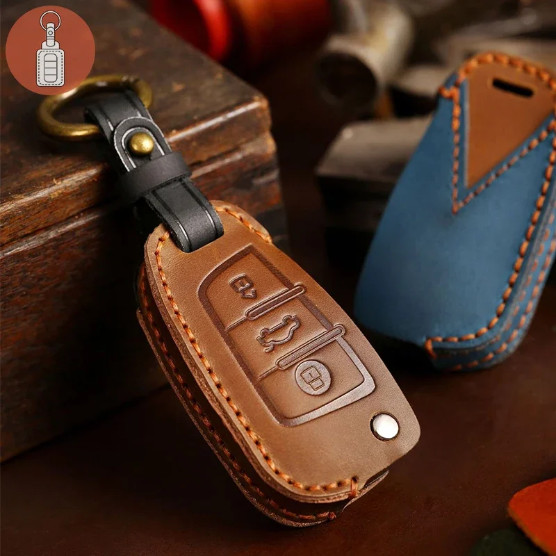 Car Key Signal Blocker - Capa de couro da chave do
