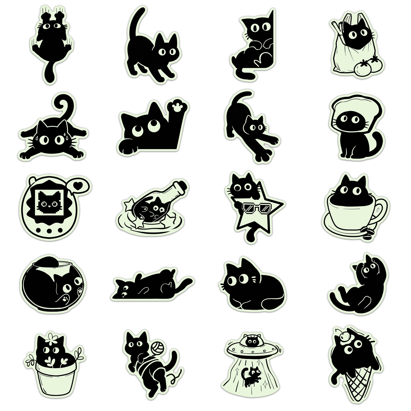 20 Adesivos de Gato Preto que  - Car Accessories List avaliação e preço